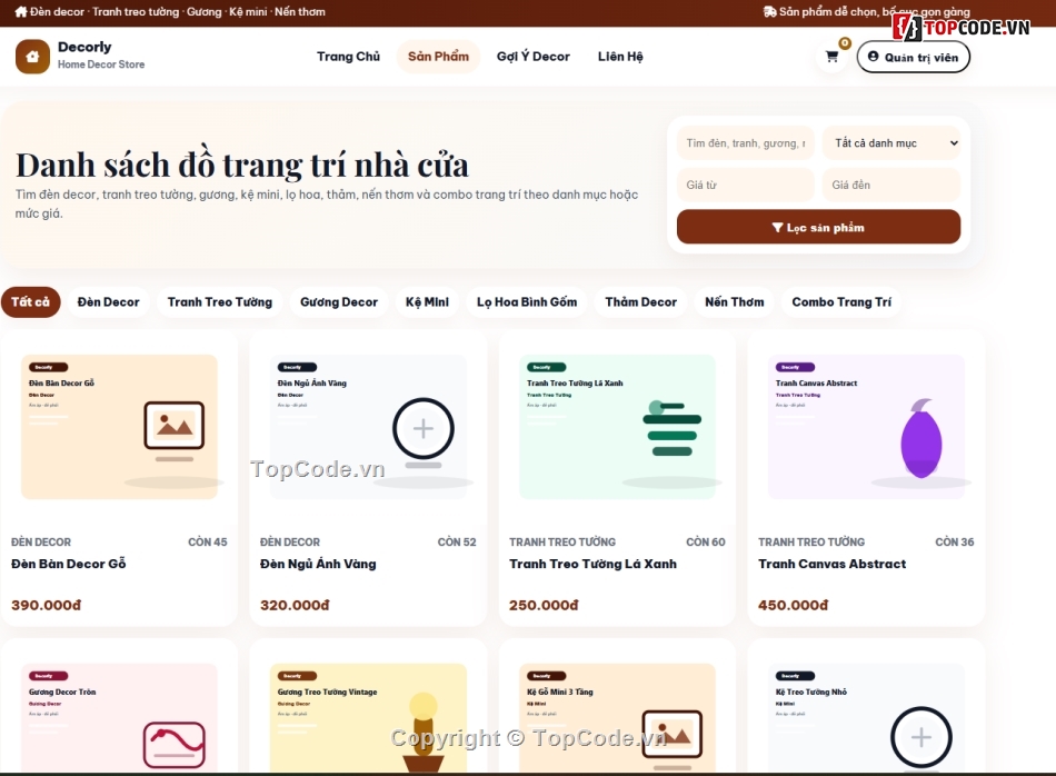 Web trang trí,bán đồ trang trí,trang trí